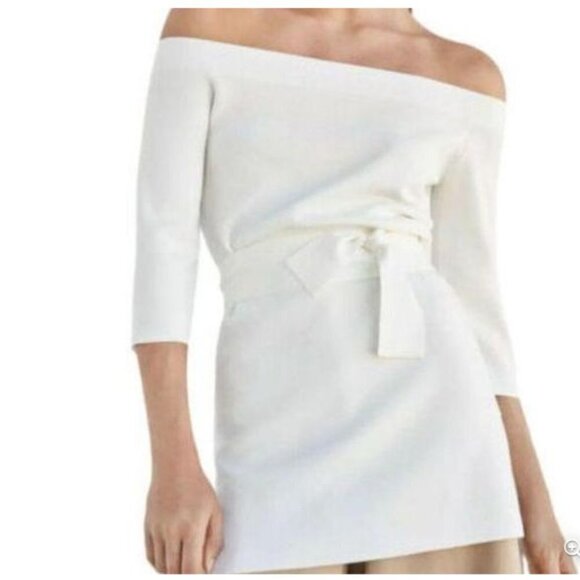 Massimo Dutti Off Shoulder White Sweater Size Small - Picture 1 of 5